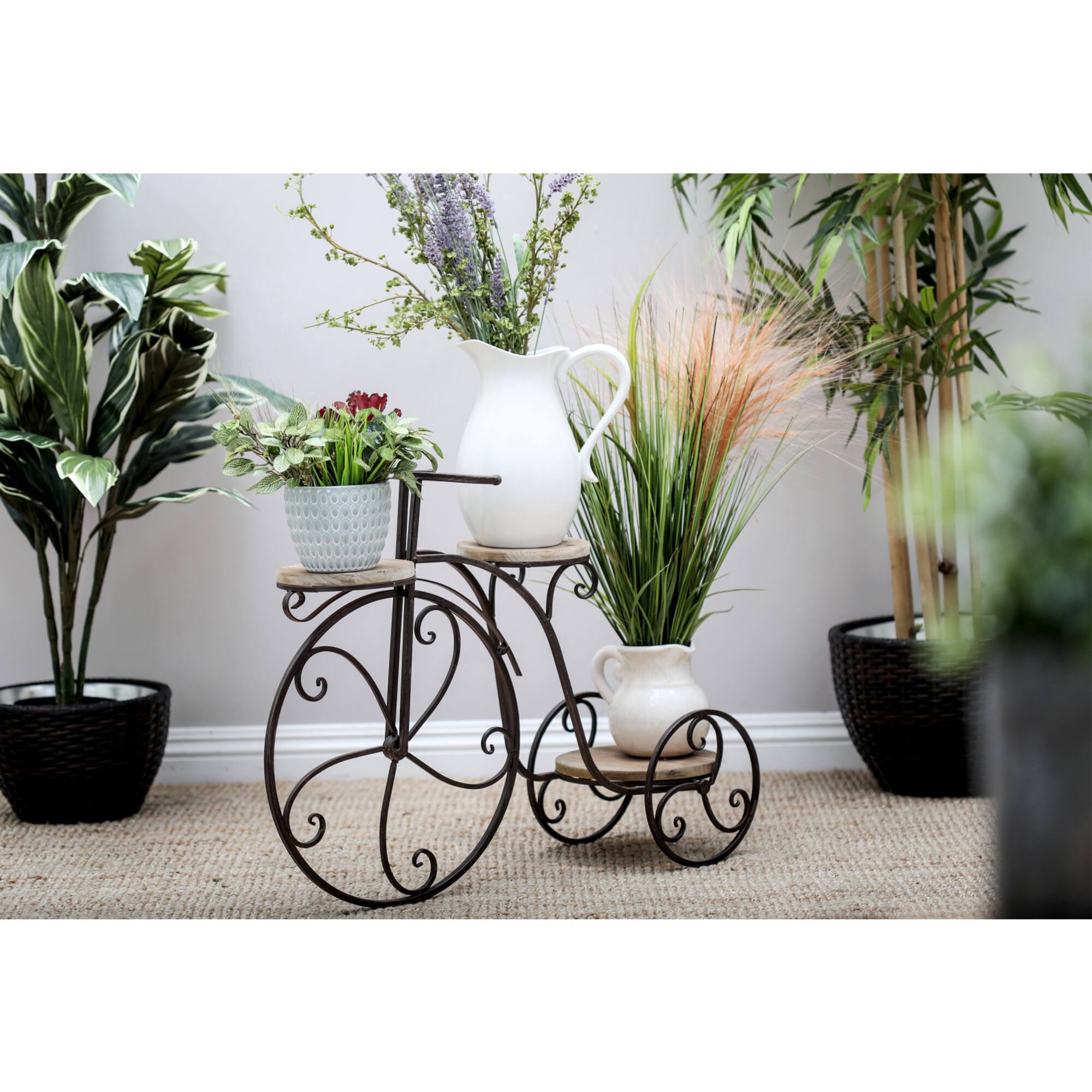 Brown Metal Farmhouse Bicycle Plantstand